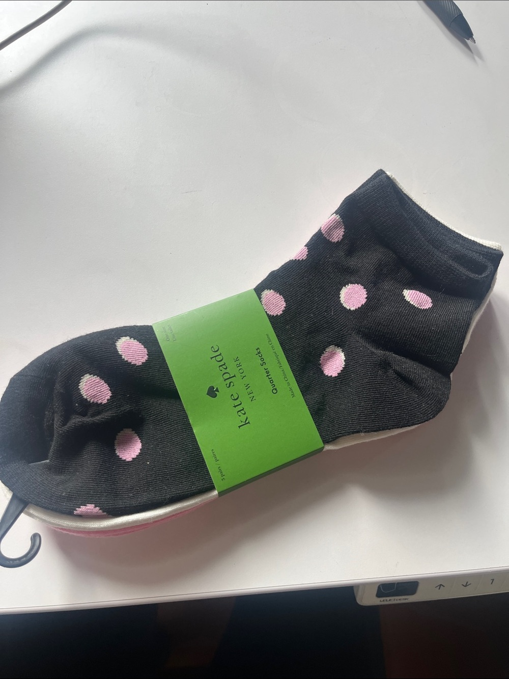 kate spade Black Socks with Pink Polka Dots